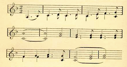 musical notation for _Bright Sparkles in the Churchyard_
